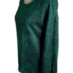 Maurice's Applique Cutout Pullover Sweater XS Green Metallic Silver Long Sleeves Photo 2