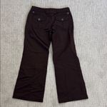 Escada Sport Linen blend low rise Wide Leg capri crop Pants dark chocolate brown Size 4 Photo 3