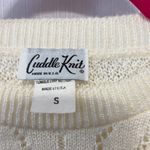 Vintage Cream Knit Short Sleeve Sweater Photo 1