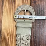 Talbots  Beige Leather Wide Braided Belt Size Medium Photo 3