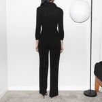 Bebe vintage 90s black sexy zip v neck long sleeve jumpsuit Photo 1