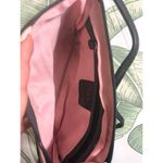 New York Pastel Pink Black Faux Leather Multi Zipper Pocket Shoulder Purse Bag Photo 3