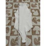 Happily Grey Ribbed High Neck White Bodysuit‎ Large Photo 5