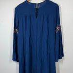 Blue Rain  Dress Women Size XS NWT Blue Floral Embroidery Boho Spring Western Photo 1