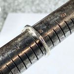 Silver Tone Filagree Ring Black Inlay Small Pinky Finger Approximate Size 6 Photo 9