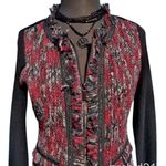 Cache  Multi Color 2 Way Un Zip 2 Navel Top Sweater New Stretch Eyelash NWT $148 Photo 1