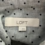Loft Shirt Womens Small Gray Black Polka Dots Button Up Career Casual Versatile Photo 6