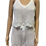 Almost Famous  2 Piece Scalloped Crochet Coverup High Waist Shorts Tank Set M Photo 7