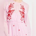 ASOS NEW!  Design stunning tie back pleated sleeve midi dress pink red embroidery Photo 2