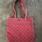 Vera Bradley  Maroon Burgundy Microfiber Purse Tote Bag With Toggle Closure Photo 0