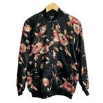 CHAPS Floral Satin Bomber Jacket Size Large Photo 0