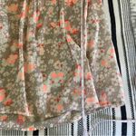 Old Navy Old Navy Floral Henley Tank Top Blouse Medium Coral Tan Pleated Cottagecore Top Photo 8