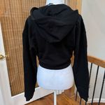 We Wore What  Black half zip Hoodie cropped fleece athleisure S NWT Photo 3