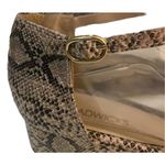 Chadwick's Womens  Brown Snake Print T Strap Wedge Low Heel Buckle Sandals Size 9M Photo 1