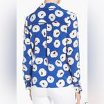 Olivia Palermo Chelsea silk Blue Floral button down blouse sz small Photo 6