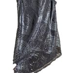 Navy Blue Swirled Pattern Sequined Swing Dress Size Small Photo 2