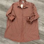 A New Day  Brown Striped button down shirt Photo 0