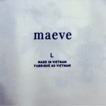 Maeve Anthropologie  Square-Neck Peplum‎ Blue and White Fitted Crop Top Size L Photo 4