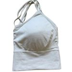 White Padded Crisscross Back Halter Neck lined Sports Bra SZ M Size M Photo 3