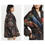 Farm Rio 💕💕 Black Wild Bananas Metallic Reversible Puffer Jacket Large L NWT Photo 6