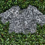 Chris McLaughlin Women's crochet cardigan with floral pattern early 2000’s Black Size XL Photo 1