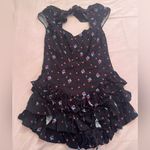 Kimchi Blue  Black Strawberry Ruffle Romper Photo 4