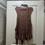 Tiger Mist  - Brown Strapless Dress with Ruffle Hem Photo 1