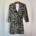 J. McLaughlin Zebra Animal Print Catalina Cloth Stretch Faux Wrap Dress M Photo 1