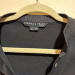 Veronica Beard  Coralee Puff Sleeve Ribbed Top Blouse Black Photo 5