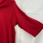Rafaella  women's‎ bright red knit cowl neck half sleeve relaxed casual sweater L Photo 1