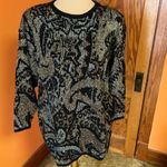 Vtg 80s sparkly geometric oversized sweater Black Size L Photo 7