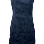 J.Crew Blue Square Neck Sleeveless Slit Zipper Mini Tank A Photo 0