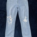 Paige Sarah Slim Distressed Jeans Ripped High Rise Denim Light Wash Size 27 Photo 0