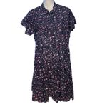 Isabel Marant  Etoile 42 US 10 Tiered Mini Dress Floral Ruffles Flutter Sleeves Photo 2