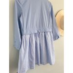 English Factory  | Stripe Contrast Mini Shirtdress in Powder Blue | Sz XS Photo 10