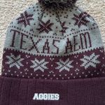 Top Of The World Texas A&M Knit Beanie with pompom – Maroon/Gray Photo 2