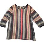 Christopher & Banks Cj Banks Womens 1X Colorful Stripe Knit Top 3/4 Sleeve Boho Casual Photo 0