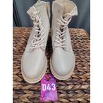 Nero Giardini Ankle Boots Women's 6.5 Beige Leather Lace Up Side Zip Booties Brown Photo 1