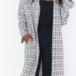 Show Me Your Mumu  XS Oversized Leo Button Down‎ Tunic Shirt Dress Seersucker Photo 1