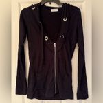Lauren Moshi  Bull Skull Mecklace Women’s Black Hoodie Size Small Photo 1