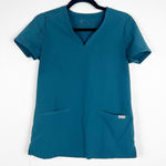 FIGS  Women's Casma Technical Pocket Scrub‎ Top Teal Sz XXS Photo 0