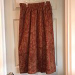 Fire Islander Women's 16 Vintage Orange Rust Floral Elastic Waist Midi Skirt Brown Size L Photo 4