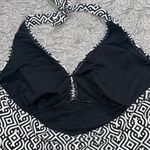 Tropical Escape  Swimdress One Piece Swimsuit Swim Dress White Black 16 Photo 3