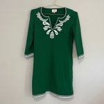 Tuckernuck Miguelina Embroidered Tunic Dress green fall preppy xs $255 casual Photo 4