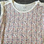 Armani Exchange White Dot Print Scoop Neck Cap Sleeve Tee Shirt Size‎ XS Photo 6