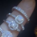 14KT White Gold Natural Mined Diamond Cushion Halo Engagement Ring Size 6 Photo 10