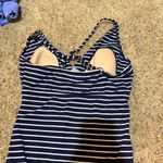 Garnet Hill  Navy White Nautical Stripe One Piece Swimsuit Photo 8