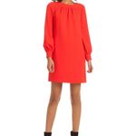 Trina Turk Florinda Red Orange Long Sleeve Shift Dress Women's Size 6-8 SEE DET Photo 2