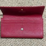 Badgley Mischka Sasha Saffiano Red Leather Wallet w/Black Accent Bow Photo 0