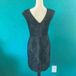 Kenneth Cole Ladies Rayon Shift dress in black with silver in size 4 Photo 1